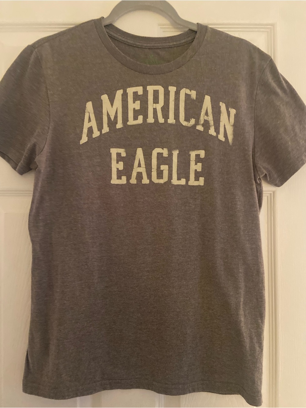 American Eagle Outfitters Charcoal Gray Short Sleeve Logo Tee